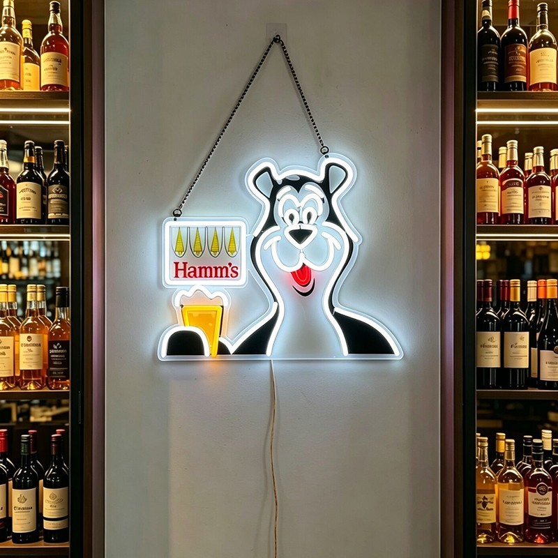 US STOCK Hamm's Beer Bear LED Neon Sign 16