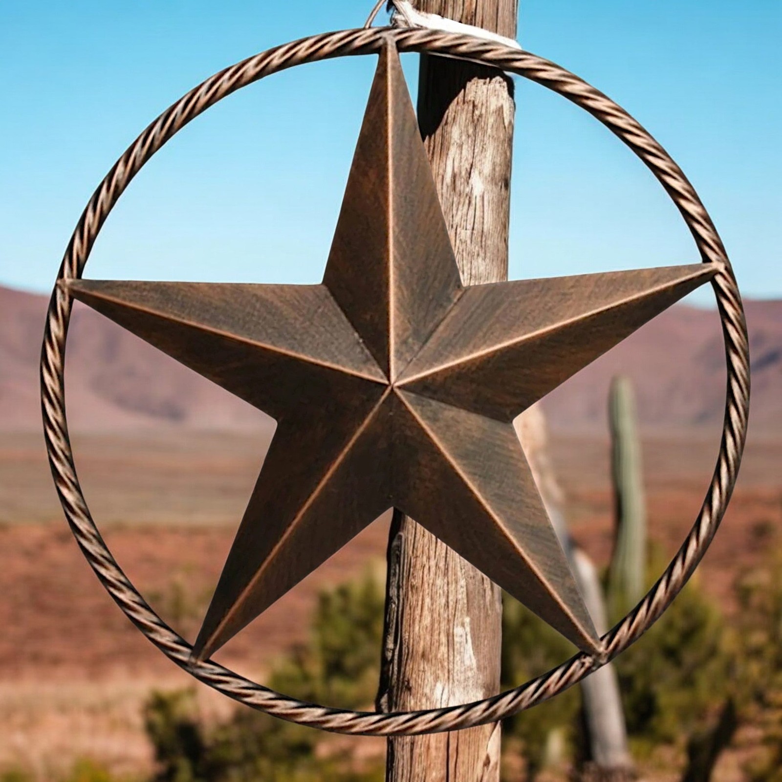 Barn Star with Rope Ring, Rustic Bronze Copper Metal Wall Decor, 24 Barn Star with Rope Ring, Rustic Bronze Copper Metal Wall Decor, 24