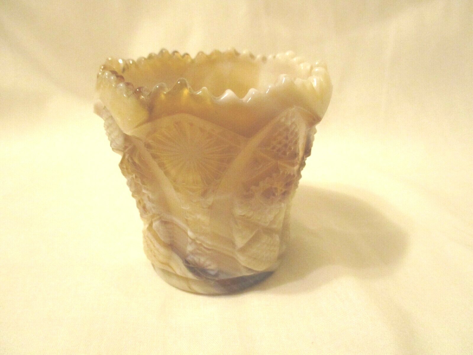 Imperial Glass Octagon Opalescent Slag Toothpick Holder