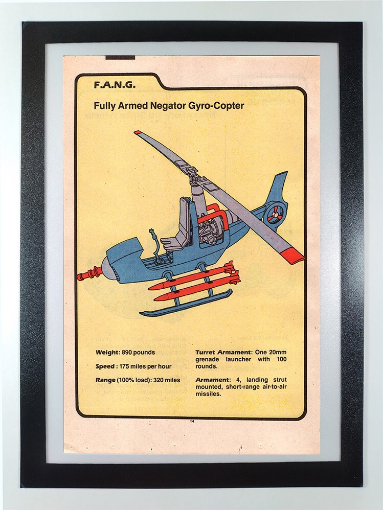 Cobra FANG G.I.Joe Order of Battle Filecard - Framed Original Comic Book Page Cobra FANG G.I.Joe Order of Battle Filecard - Framed Original Comic Book Page