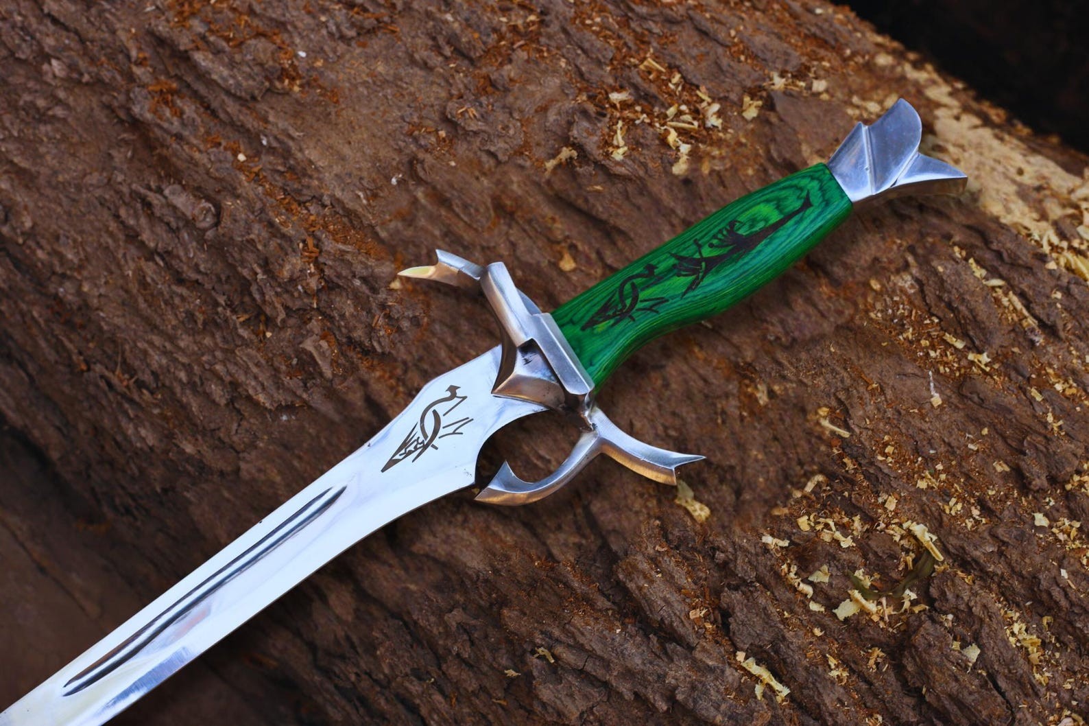 Handmade Wheel of Time Heron Mark Sword Stainless Steel Sword with Scabbard