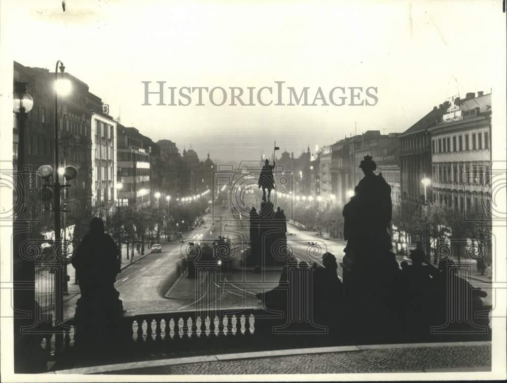 1978 Press Photo View of Wenceslas Square in Prague, Czechoslovakia - noc25166
