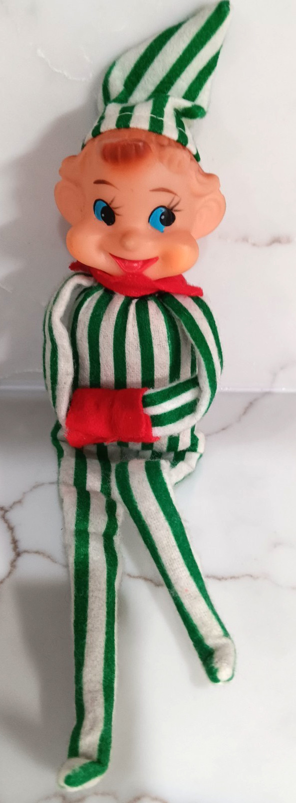 Vintage Pixie Elf Japan Knee Hugger Striped Green White EC