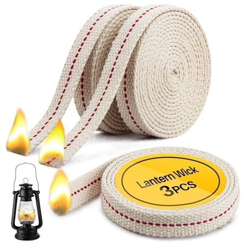 Lamp Wick Lantern Wick - Lantern Wicks 3 Rolls 1/2 Inch Flat Cotton Oil Lamp Wic