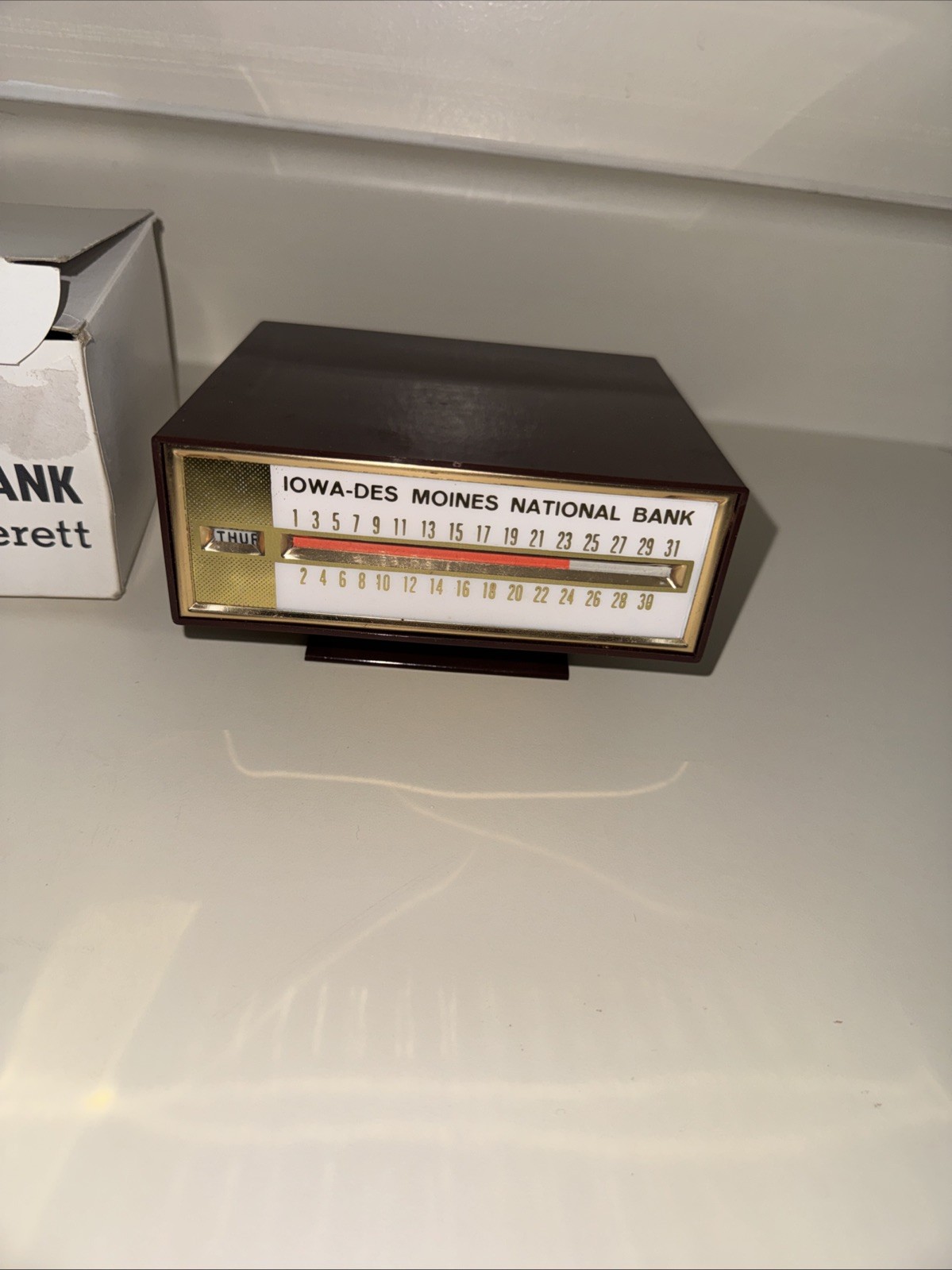 Vintage Coin Bank by Gerett IOWA-DES MOINES NATIONAL BANK w/ Key