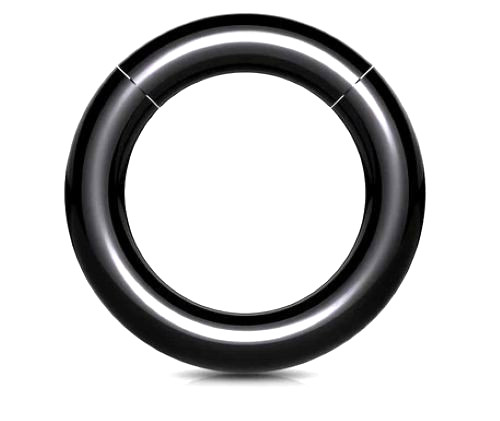 1- 8g 1/2 Snap Fit Black Seamless Segment Lightweight Prince Albert Scrotum Ring