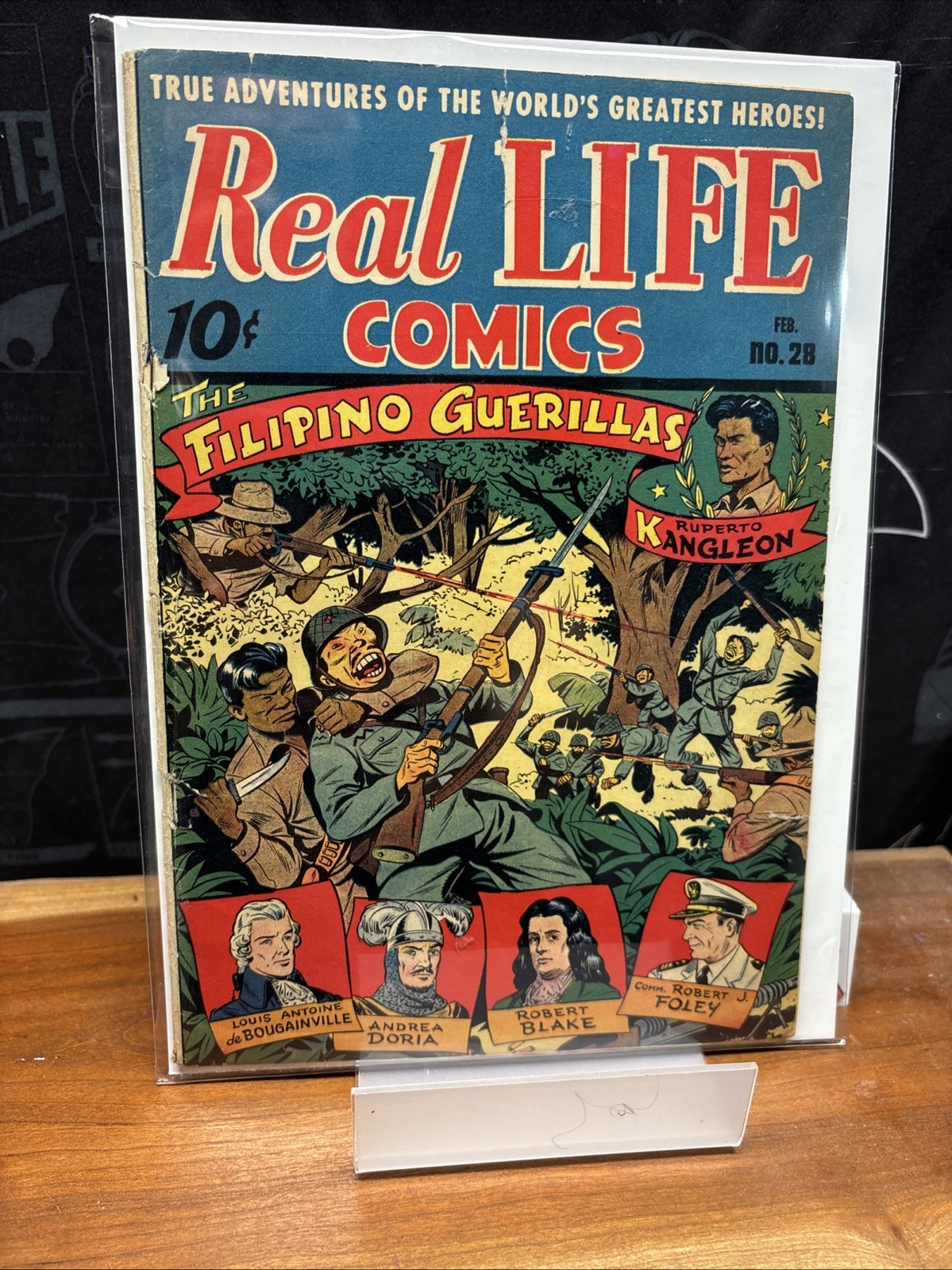 Real Life Comics #28 Schomburg WWII Cover Original Owner Nedor Comic 1946