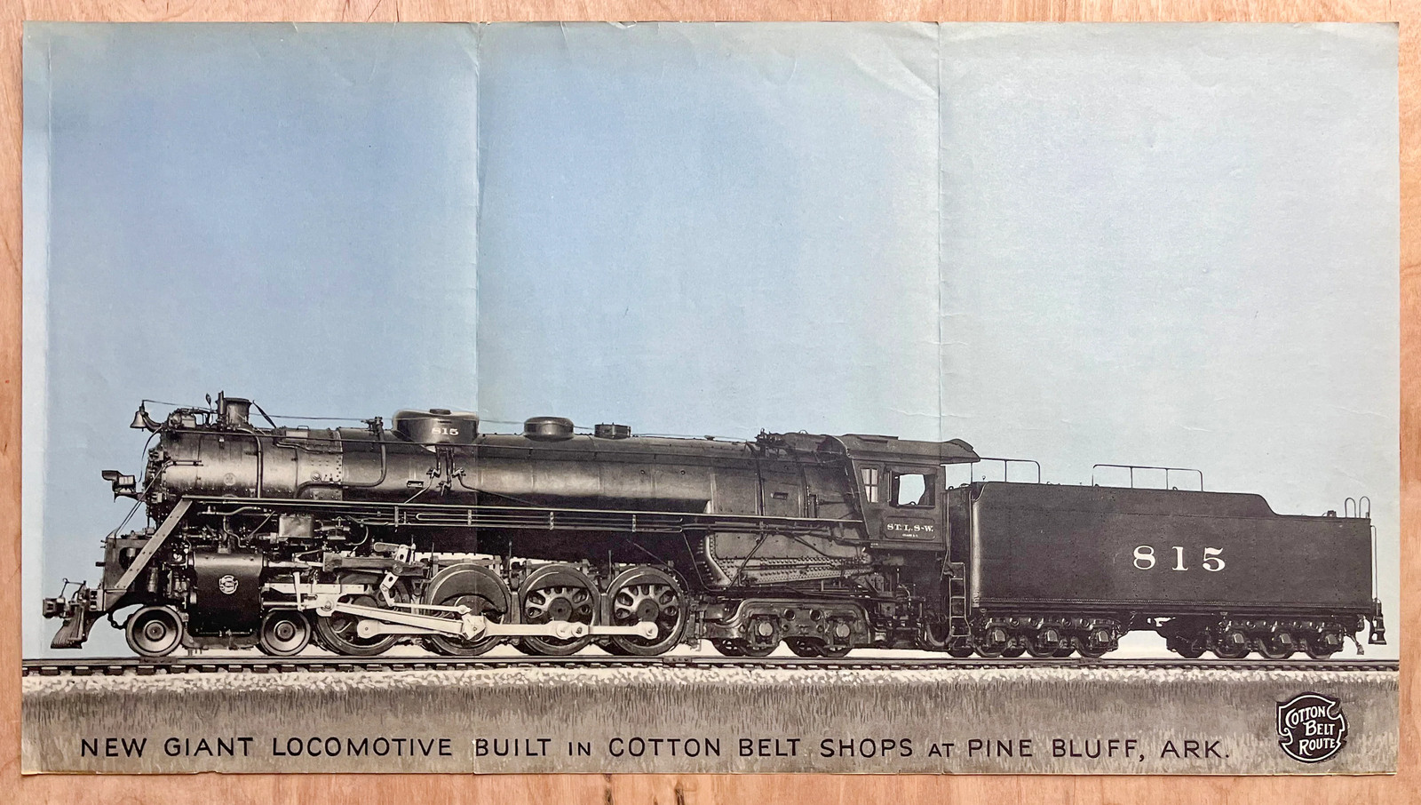 1943 New Giant Locomotive 815 Cotton Belt Route Builder Photo Pine Bluff Arkansa 1943 New Giant Locomotive 815 Cotton Belt Route Builder Photo Pine Bluff Arkansa