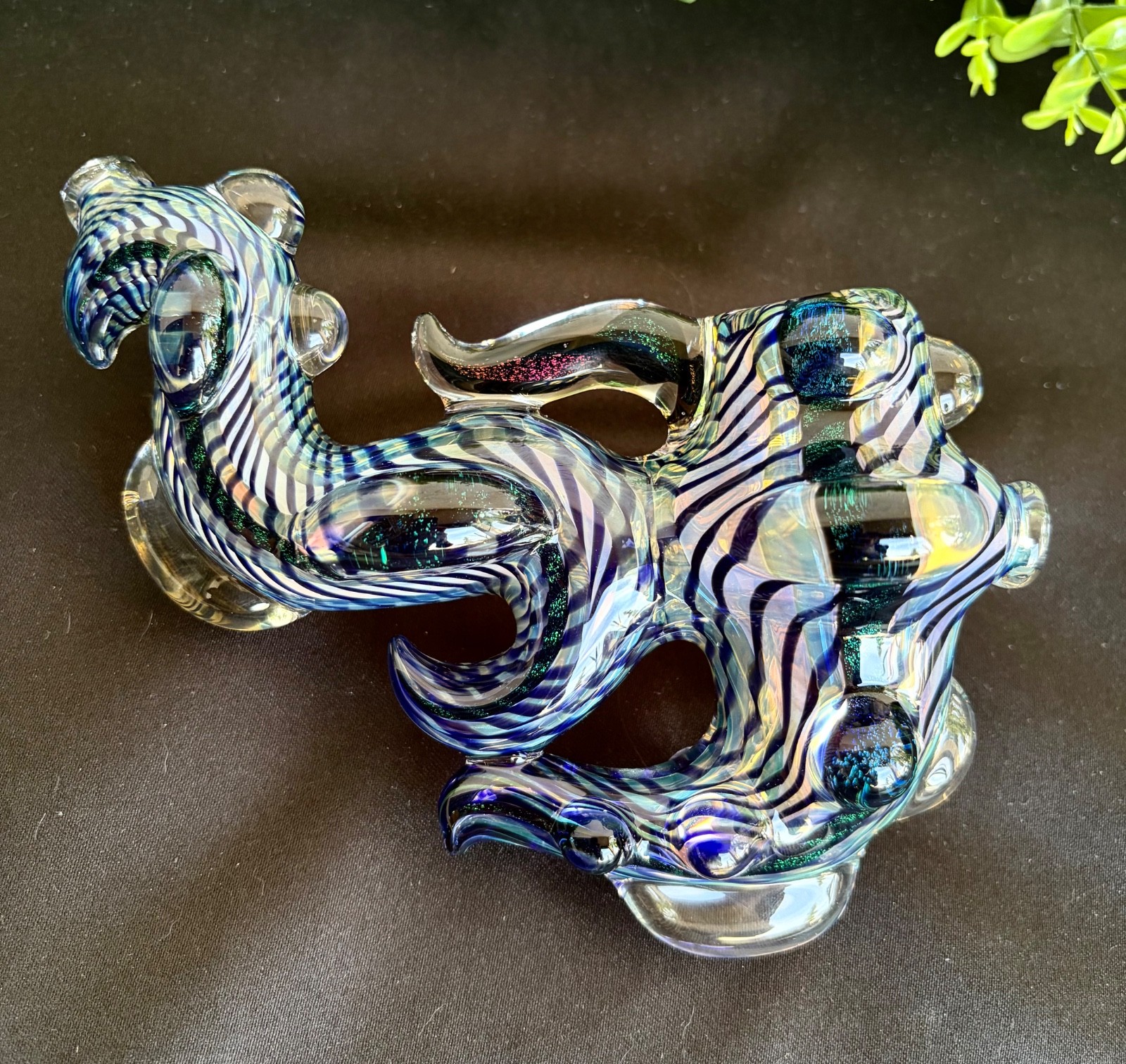 Heady Glass Dichroic Color Changing Sherlock Pipe - Epic Wizard-Lock - Heady Glass Dichroic Color Changing Sherlock Pipe - Epic Wizard-Lock -