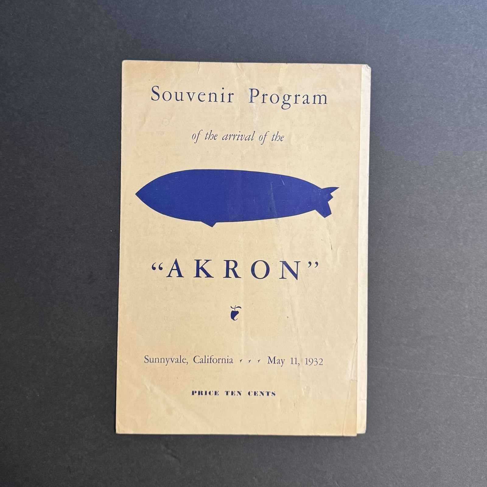 Rare 1932 USS Akron ZRS-4 Airship Souvenir Program - Sunnyvale CA Arrival May 11 Rare 1932 USS Akron ZRS-4 Airship Souvenir Program - Sunnyvale CA Arrival May 11