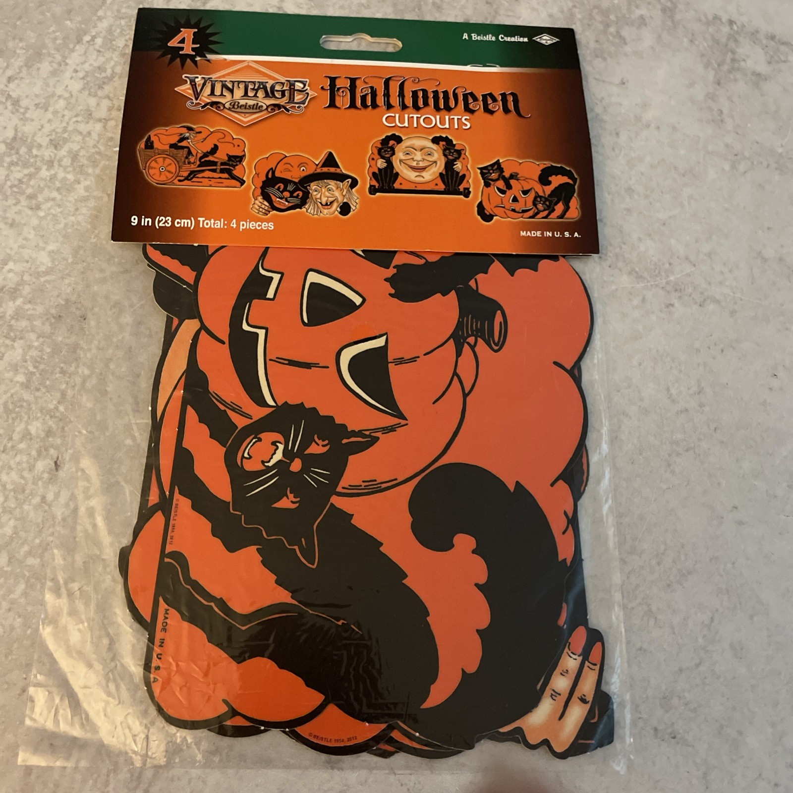 VINTAGE RETRO BEISTLE HALLOWEEN 4 CT CUTOUTS 9