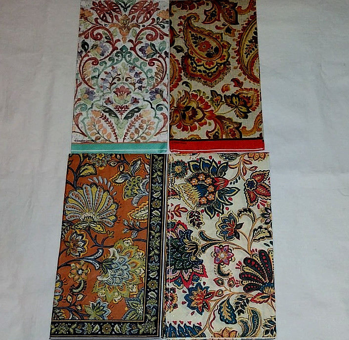 4 STUNNING ANTIQUE LOOK PERSION PRINTS ~ TOWELETTE PAPER NAPKINS Decoupage Craft