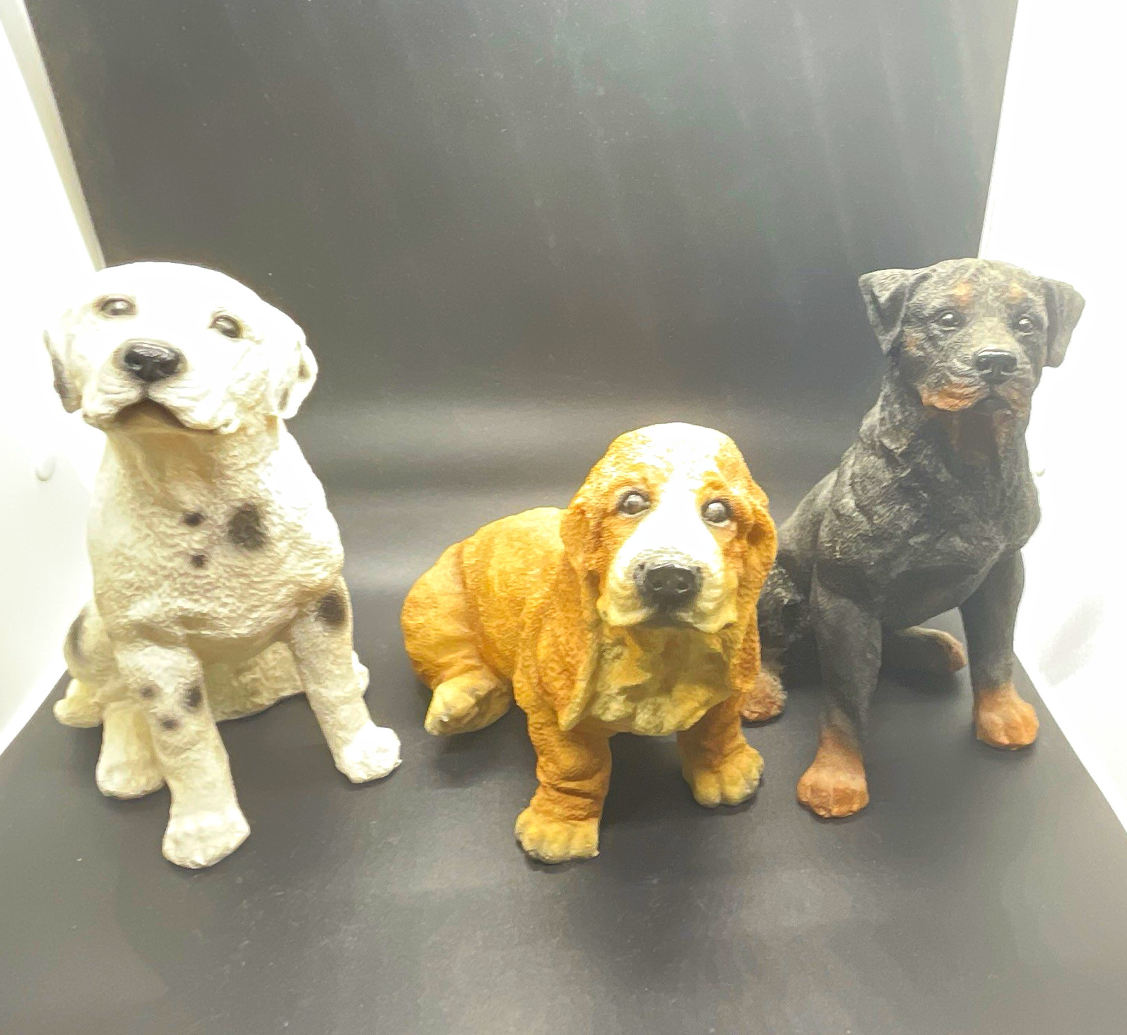 Set of 3 Adorable Figurines - 6.5” to 7.5” Tall m/l.  A Dog Lover’s Treat. 