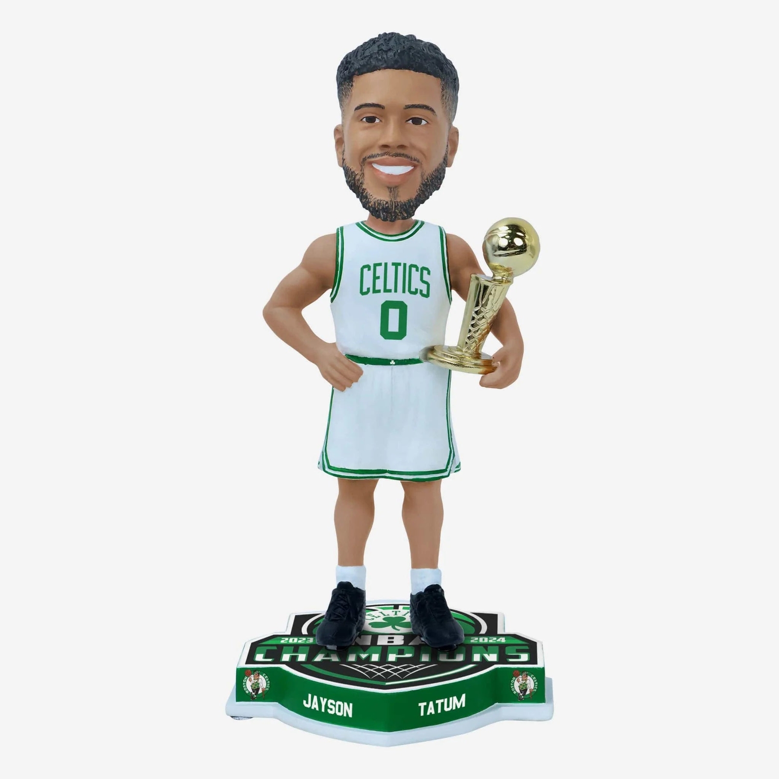 Jayson Tatum Boston Celtics 2024 NBA Champions White Jersey Bobblehead NBA