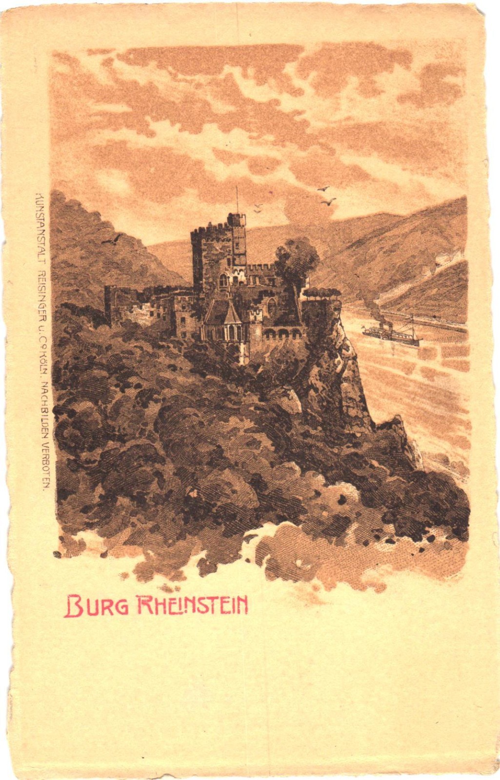 Germany Burg Rheinstein Castle Undivided Back Postcard c1905 Kunstanstalt Germany Burg Rheinstein Castle Undivided Back Postcard c1905 Kunstanstalt