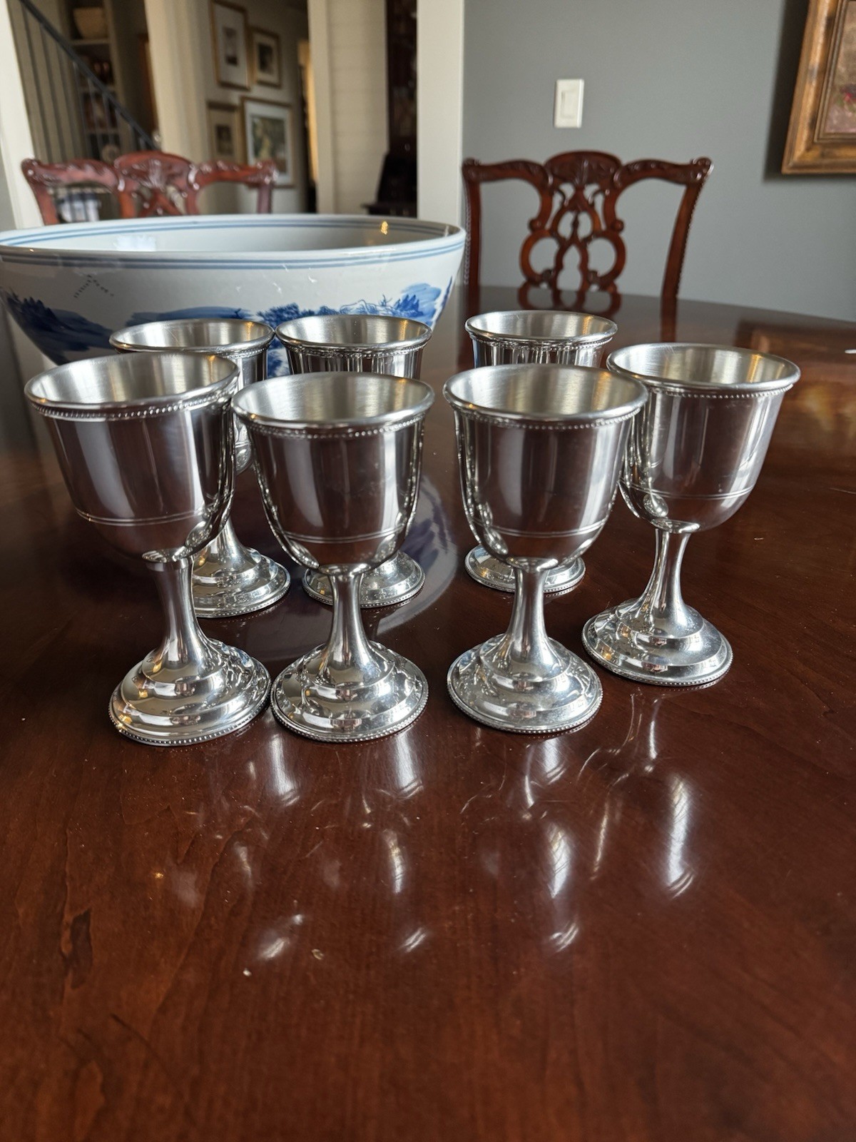 Salisbury Set Of 7 Pewter Wine Goblets Retail $121 Each