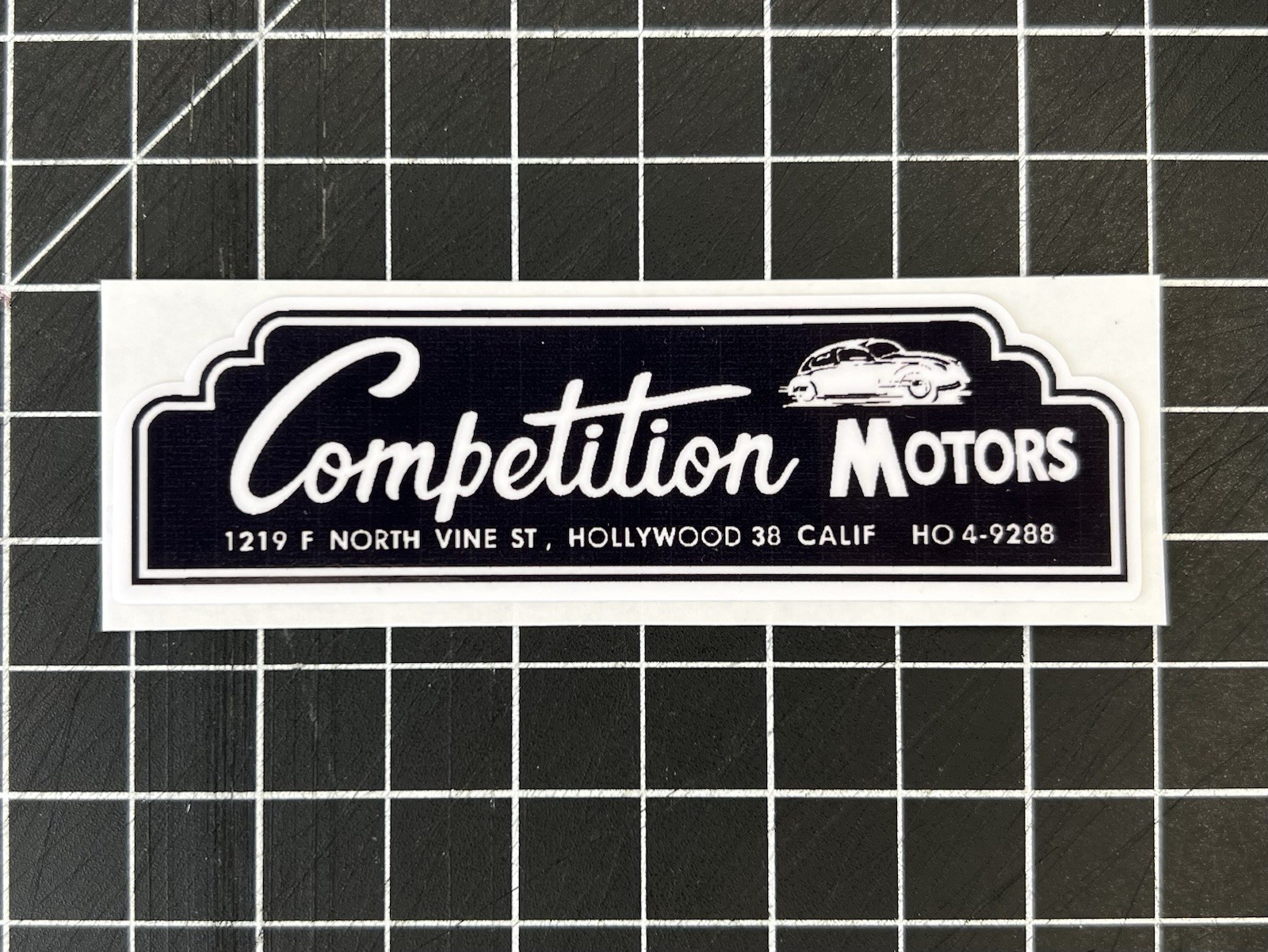 New Vintage Competition Motors Hollywood CA Dealer Sticker Decal - Auto Hotrod