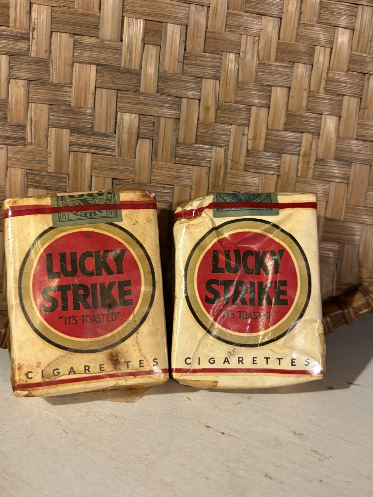 Vintage Lucky Strike Cigarette Packaging Wrap Empty no tobacco ww2 era 1930s
