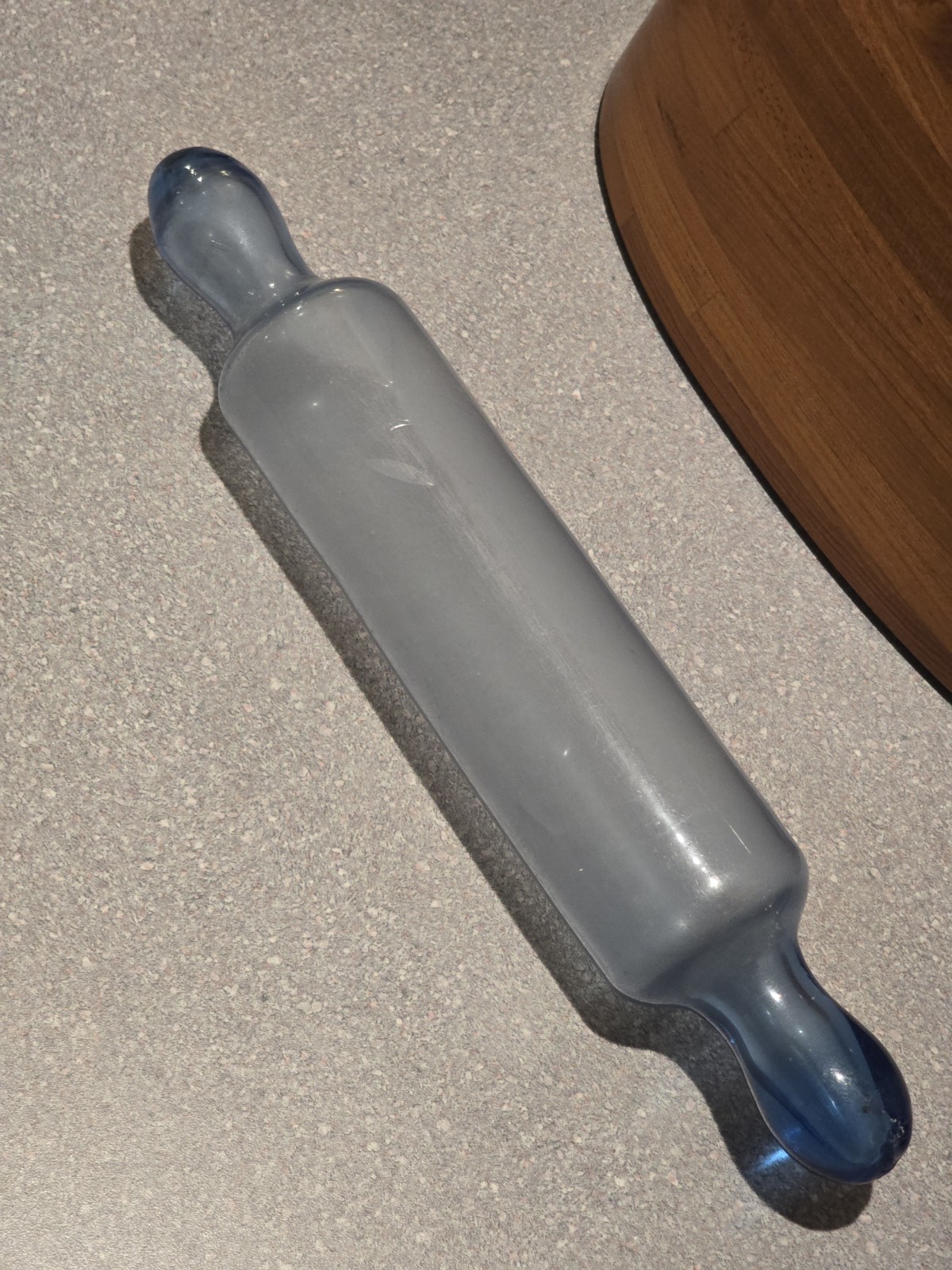 Vintage Hand-Blown Blue Hollow Glass Rolling Pin - Old and Rare Vintage Hand-Blown Blue Hollow Glass Rolling Pin - Old and Rare