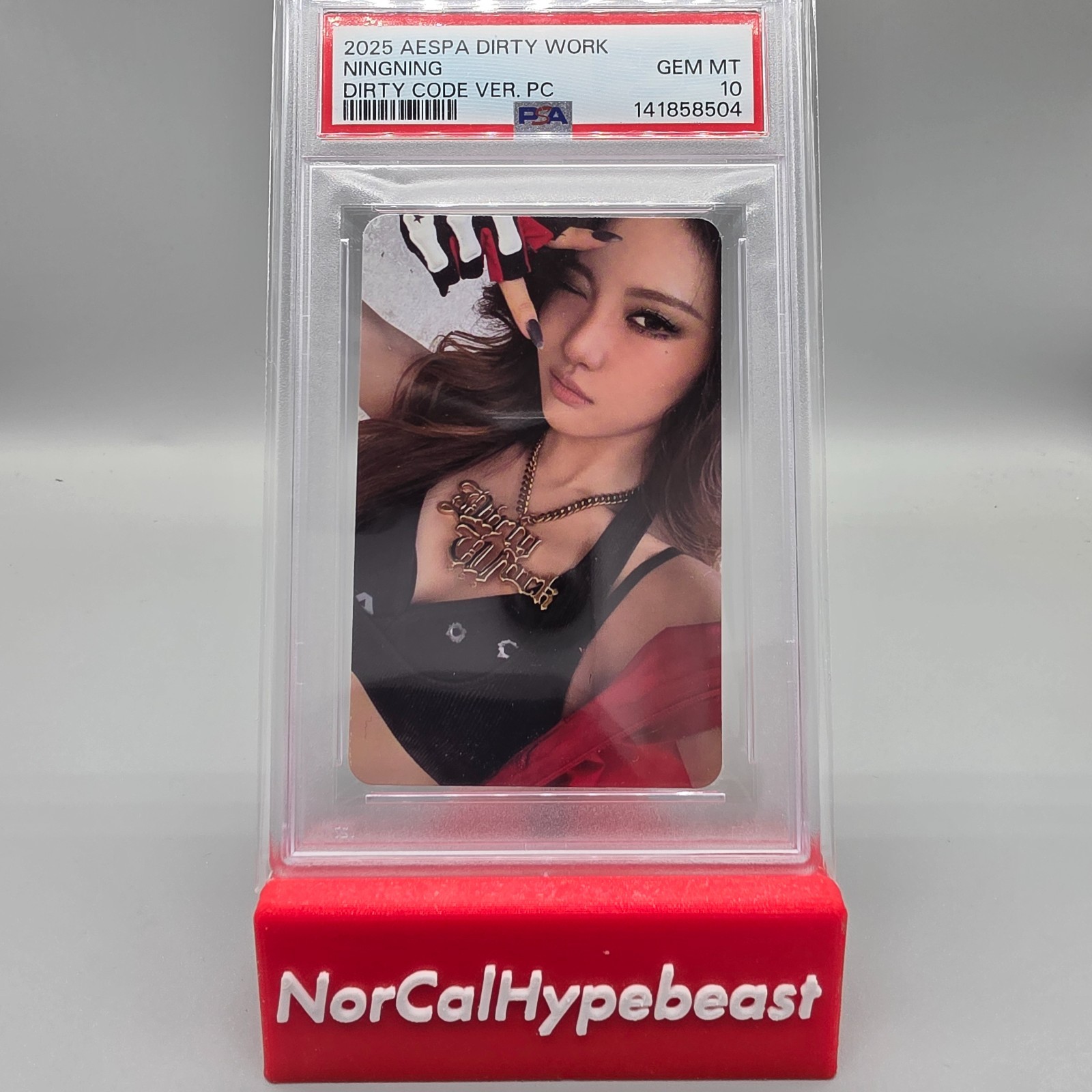 2025 AESPA Dirty Work NINGNING Dirty Code Version Photocard PSA 10 GEM MINT