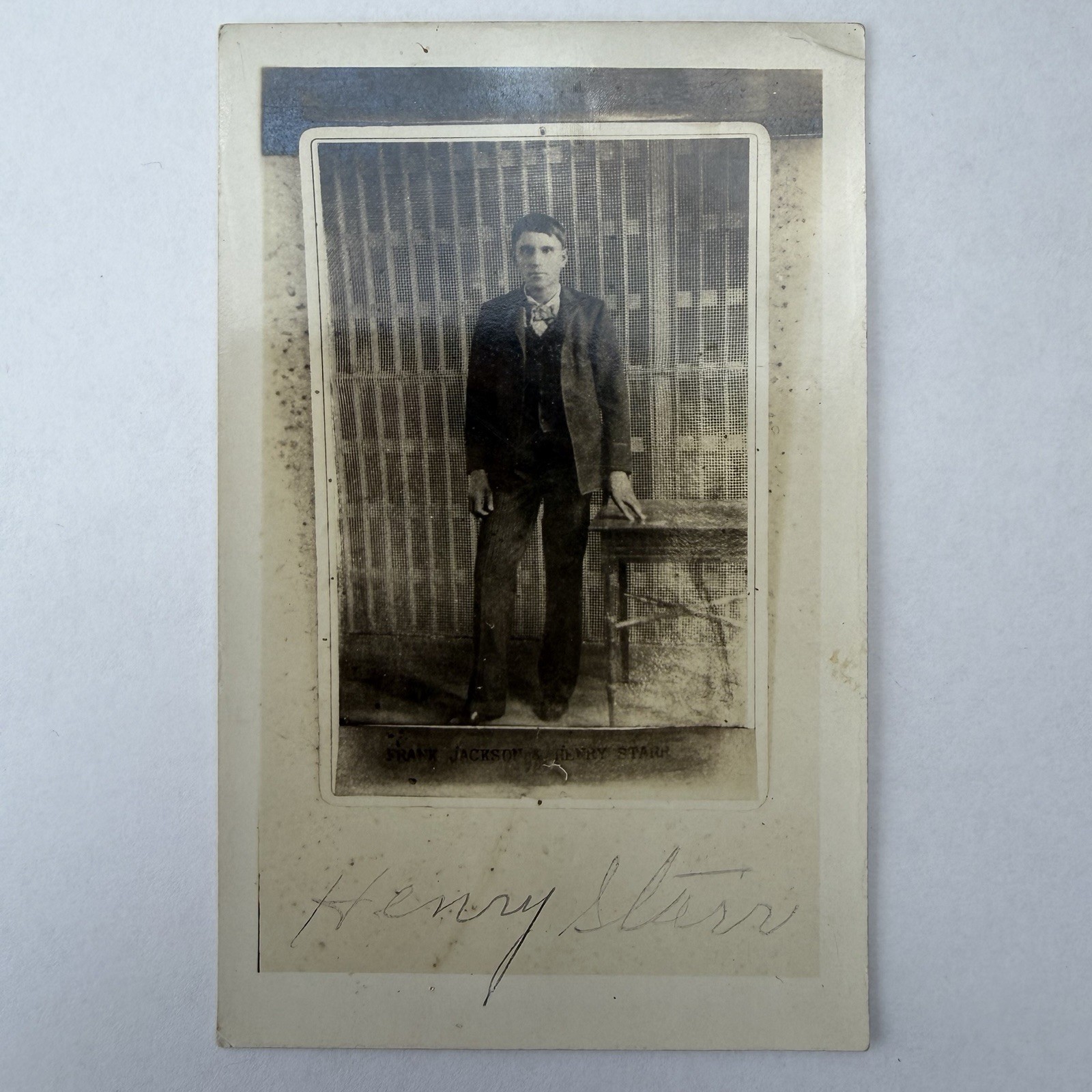 RPPC Outlaw Henry Starr Frank Jackson Bank Robber Jail Photo Postcard