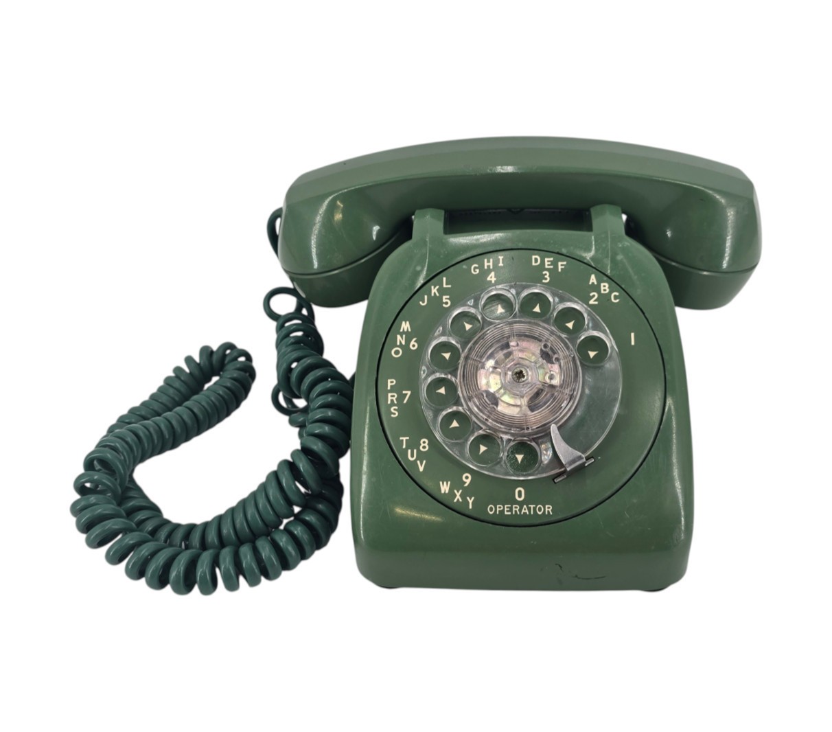 Vintage MCM Automatic Electric Rotary Telephone Style 80 Avocado Green Untested
