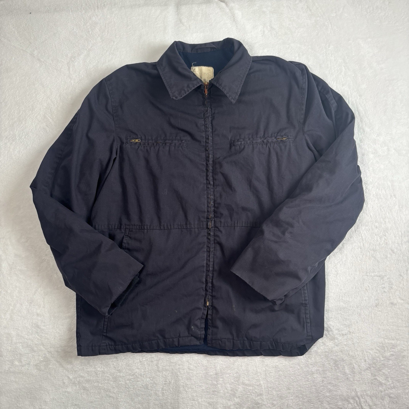 VTG USN Navy Field Utility Jacket Blue Long Sleeve Full Zip Men's 38R VTG USN Navy Field Utility Jacket Blue Long Sleeve Full Zip Men's 38R
