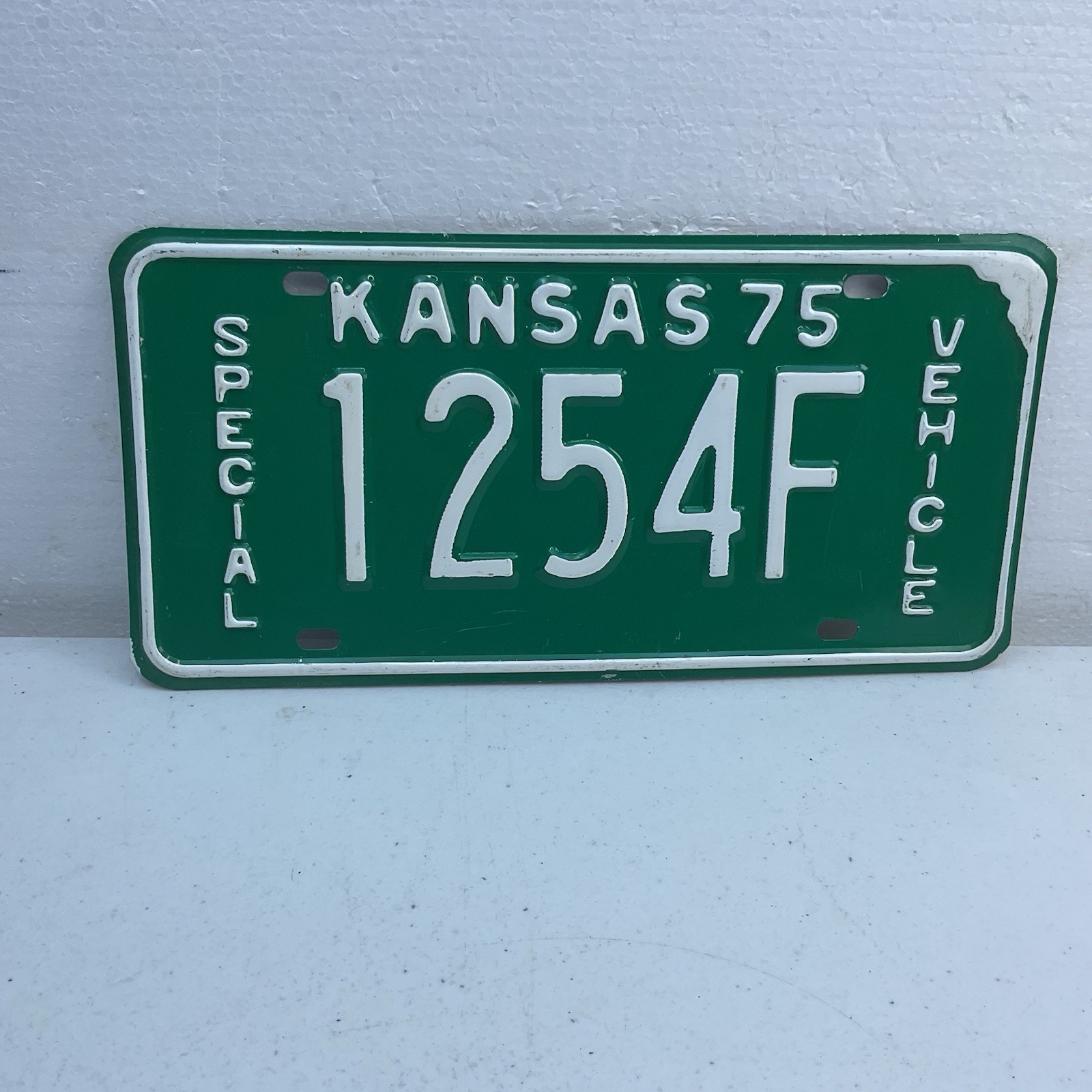 1975 Kansas Special Vehicle License Plate Tag # 1254F