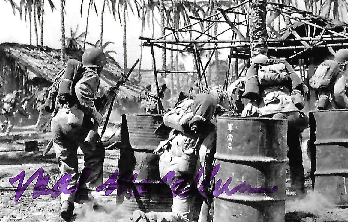 Neal McCallum signed/auto 4x6 photo Battle of Okinawa Pacific WW II Rare LOOK
