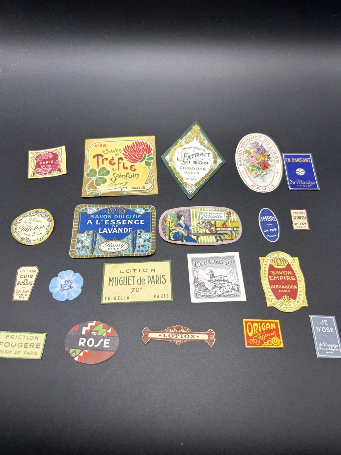 20 Original 1900s Antique French Soap And Lotion Beauty Labels Small 20 Original 1900s Antique French Soap And Lotion Beauty Labels Small