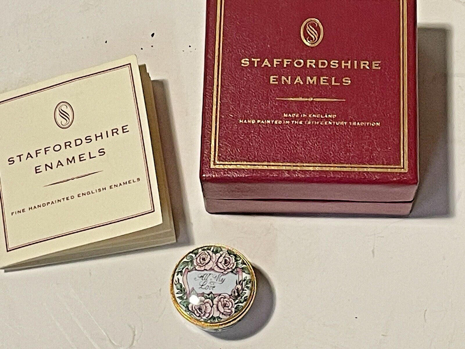 Staffordshire Enamel Trinket PILL Box \