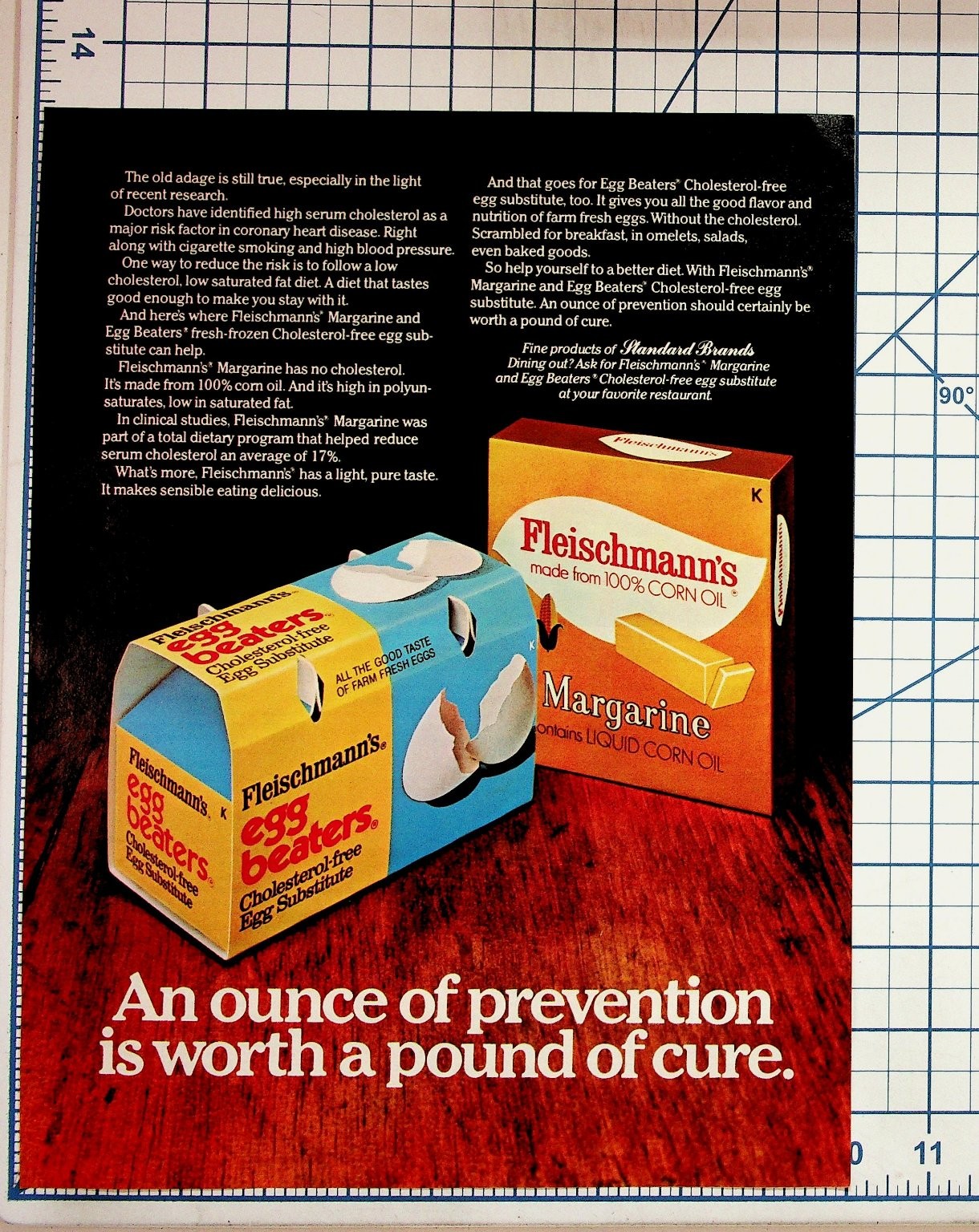 Vintage Fleischmann's Egg Beaters Margarine Cholesterol Ad Ephemera Print