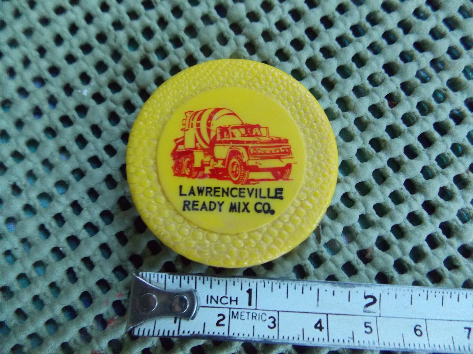 Vintage Lawrenceville, Il. Ready Mix Co. Tape Measure 38 inches long.