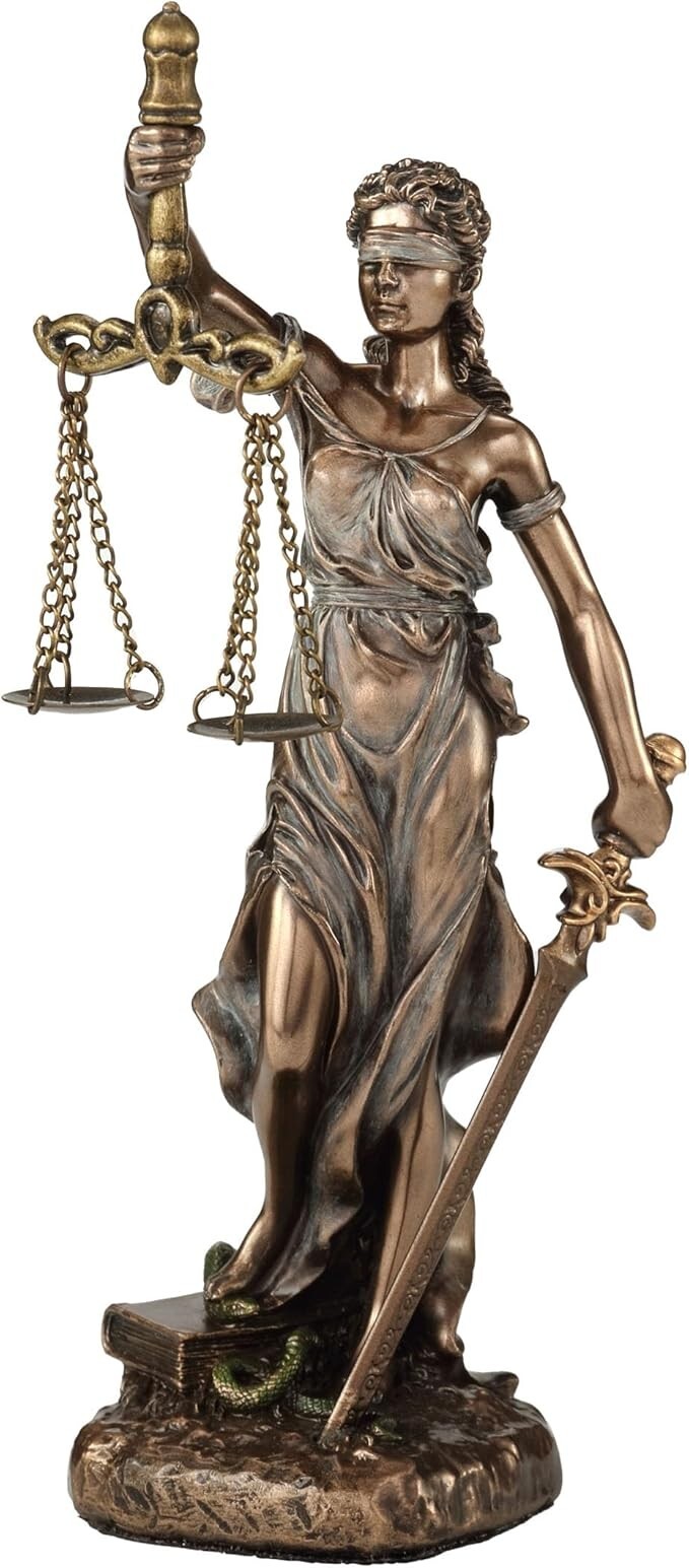 Themis Greek Goddess Of Justice Cold Cast Bronze Finish Sculpture