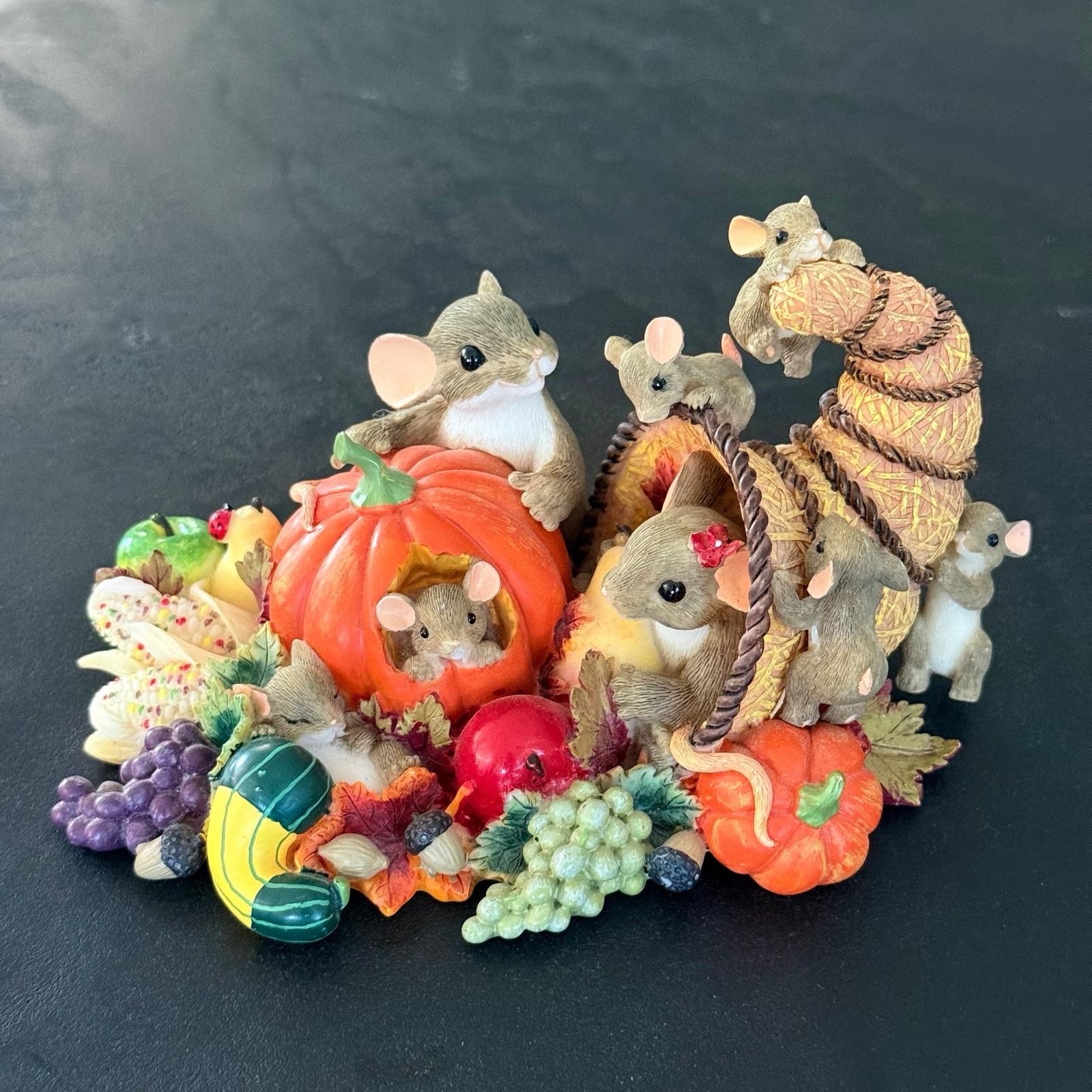 Charming Tails We Have Plenty To Be Thankful For Cornucopia Fitz & Floyd Autumn Charming Tails We Have Plenty To Be Thankful For Cornucopia Fitz & Floyd Autumn