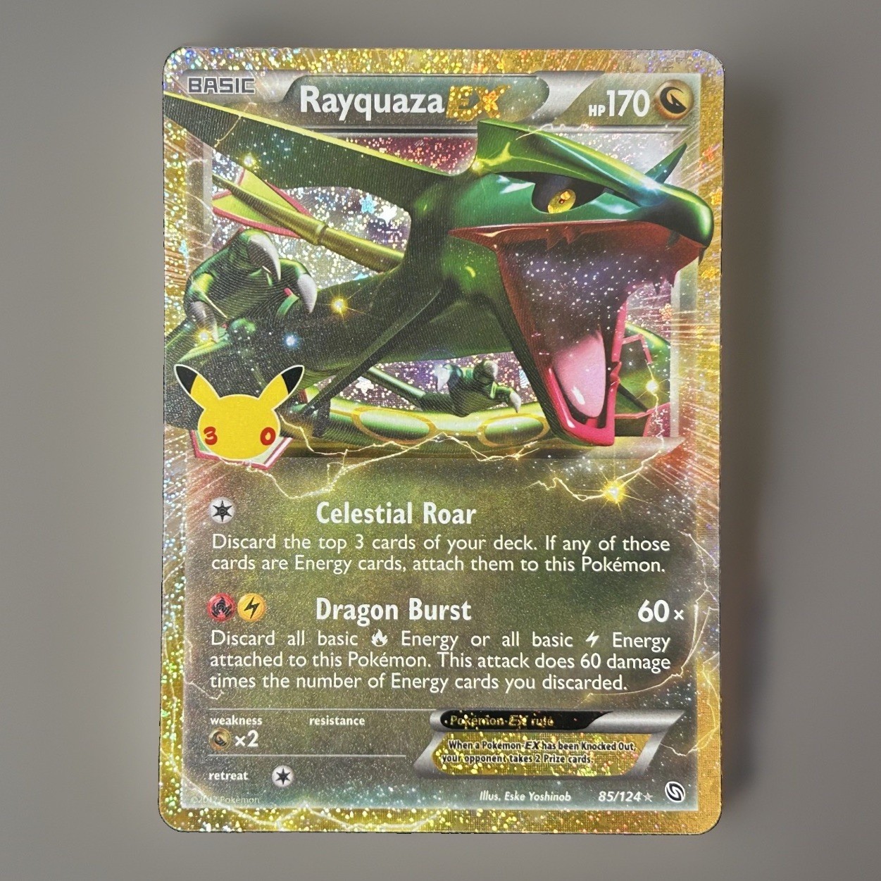 Pokemon TCG 30th Celebration Rayquaza-EX 85/124- Classic Collection- Near Mint