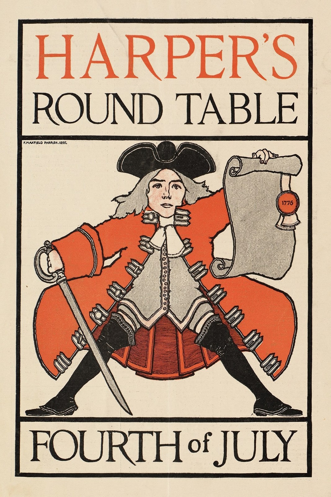 Harper's Round Table 🎉 Fourth of July Poster - 1896 Vintage Reprint 🤯💯