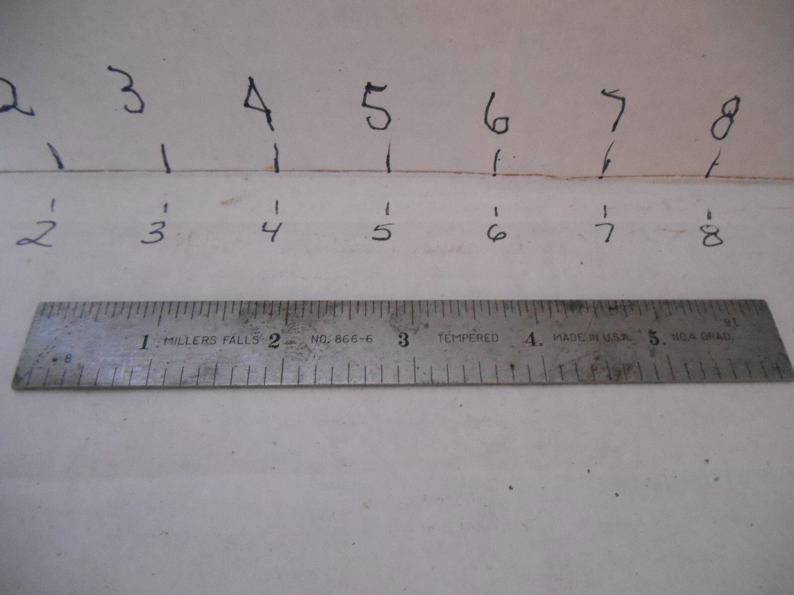 VTG 6in Millers Falls No.866-6 No.4 Grad Tempered Steel RULER
