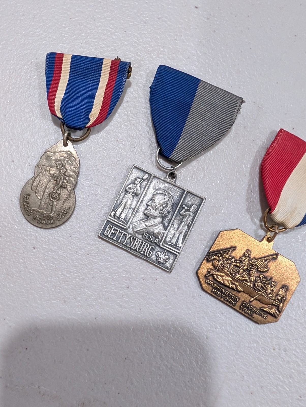 Vtg BSA Boy Scouts Valley Forge Trail Gettysburg Washington Crossing Medals Lot