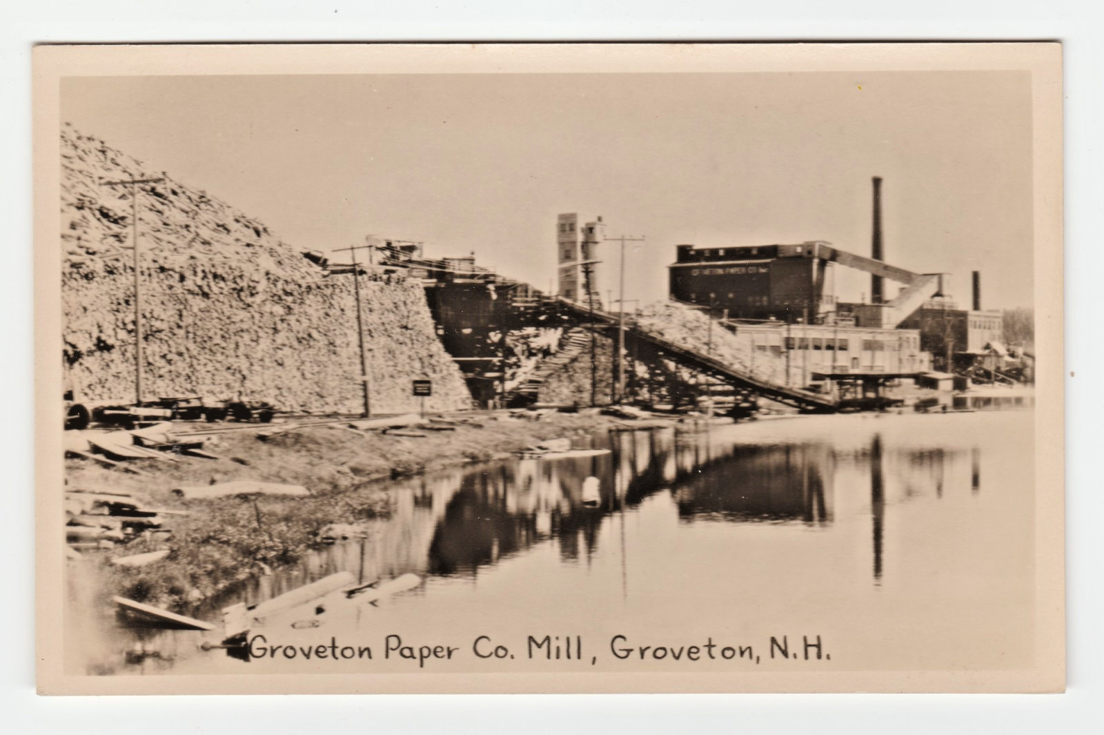 Real Photo RPPC Groveton Paper Company Mill Groveton New Hampshire NH