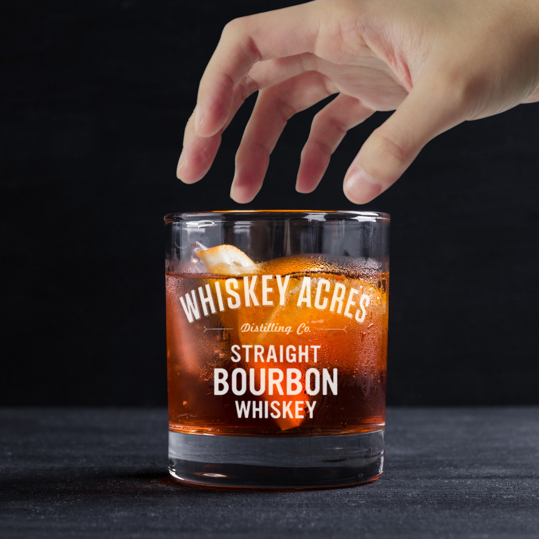 Custom Engraved Whiskey Acres Bourbon Glass – 11 oz Standard Rocks Glass Custom Engraved Whiskey Acres Bourbon Glass – 11 oz Standard Rocks Glass