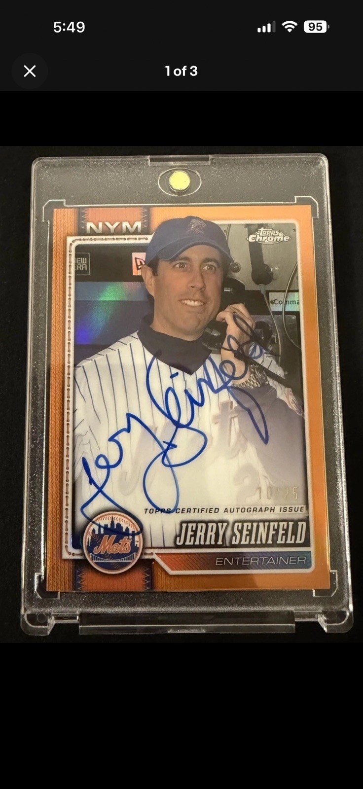 Topps 2026 Topps Chrome Jerry Seinfeld auto Autograph TCA-JS #10/25