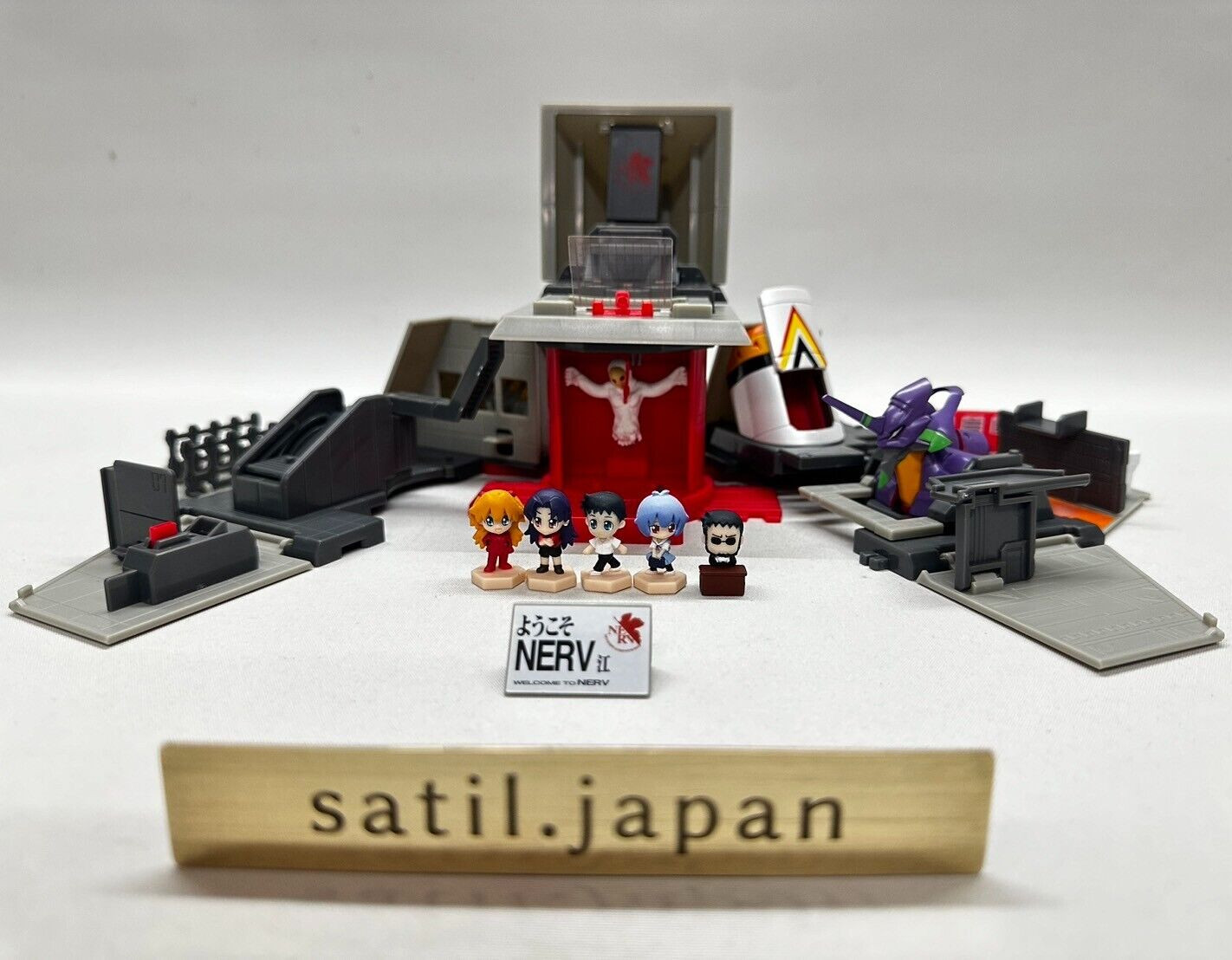 [USED] Bandai Evangelion Welcome To The Nerv Base Diorama Set of 5 Anime Toy