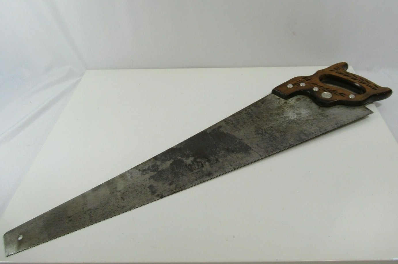 Disston Hand Saw VTG Carved Wood Blade 26\