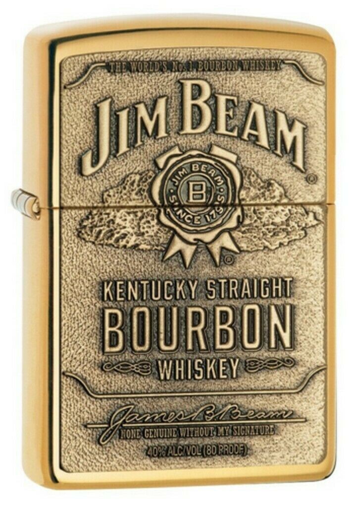 Zippo 254BJB-929, Jim Beam Kentucky Bourbon Emblem Brass Lighter