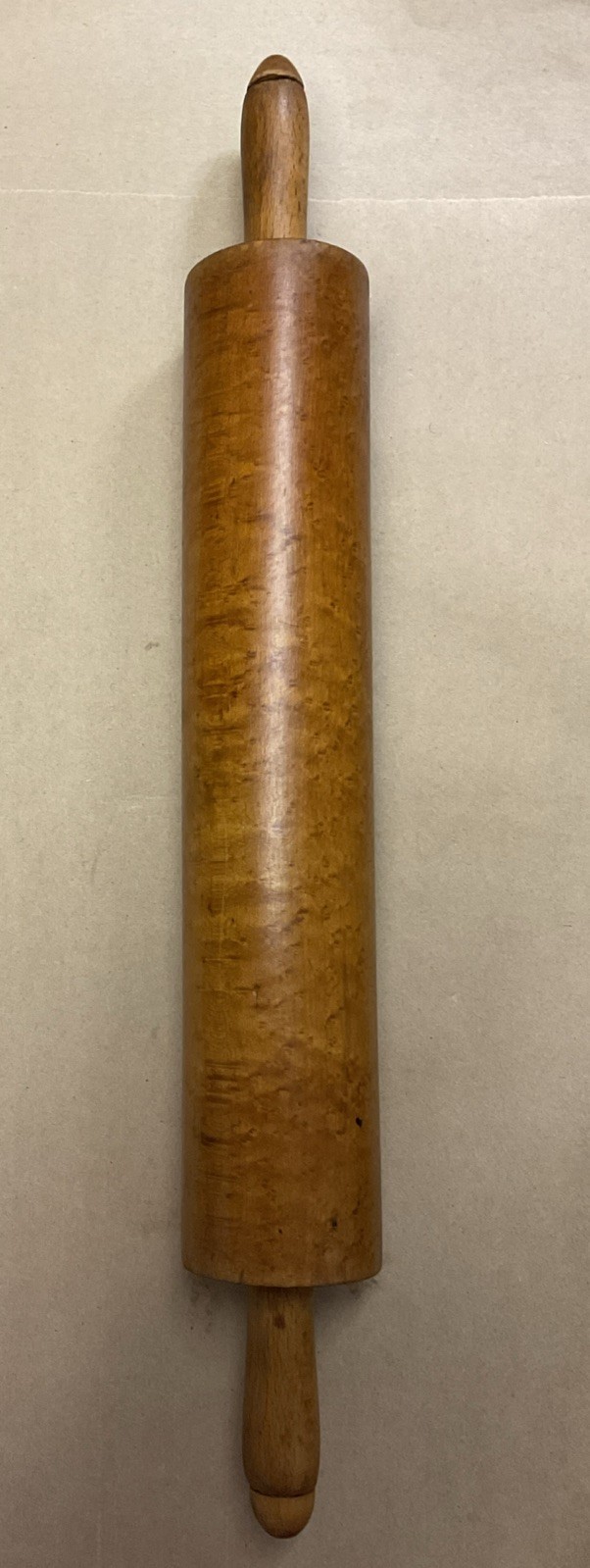 Antique Birdseye Tiger Maple Wood Rolling Pin 18.75”