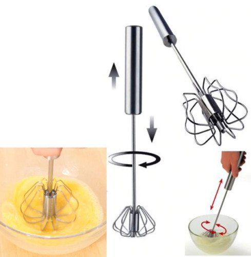 Semi-automatic Mixer Egg Beater Self Turning Stainless Steel Whisk Hand Semi-automatic Mixer Egg Beater Self Turning Stainless Steel Whisk Hand