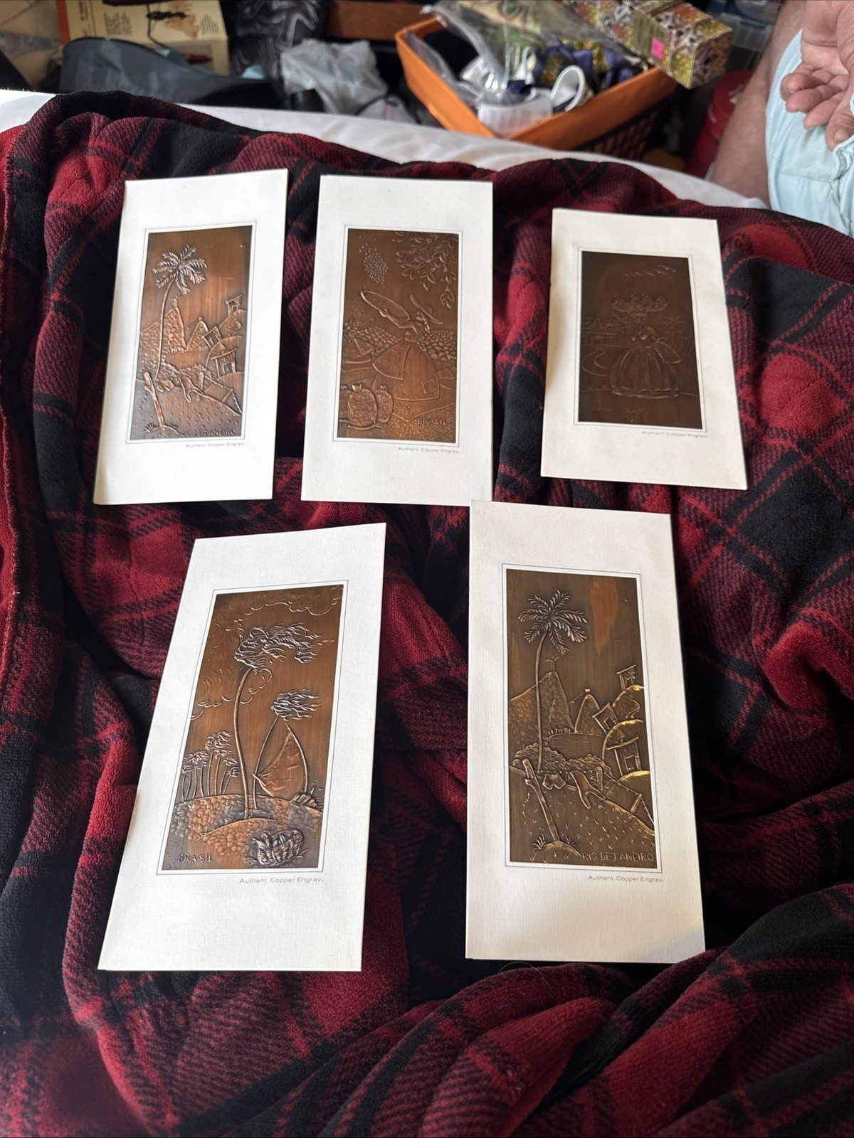 Vintage Copper Cards Greeting Thank You Blank Cobrarte Brazil Artwork 6 Vintage Copper Cards Greeting Thank You Blank Cobrarte Brazil Artwork 6