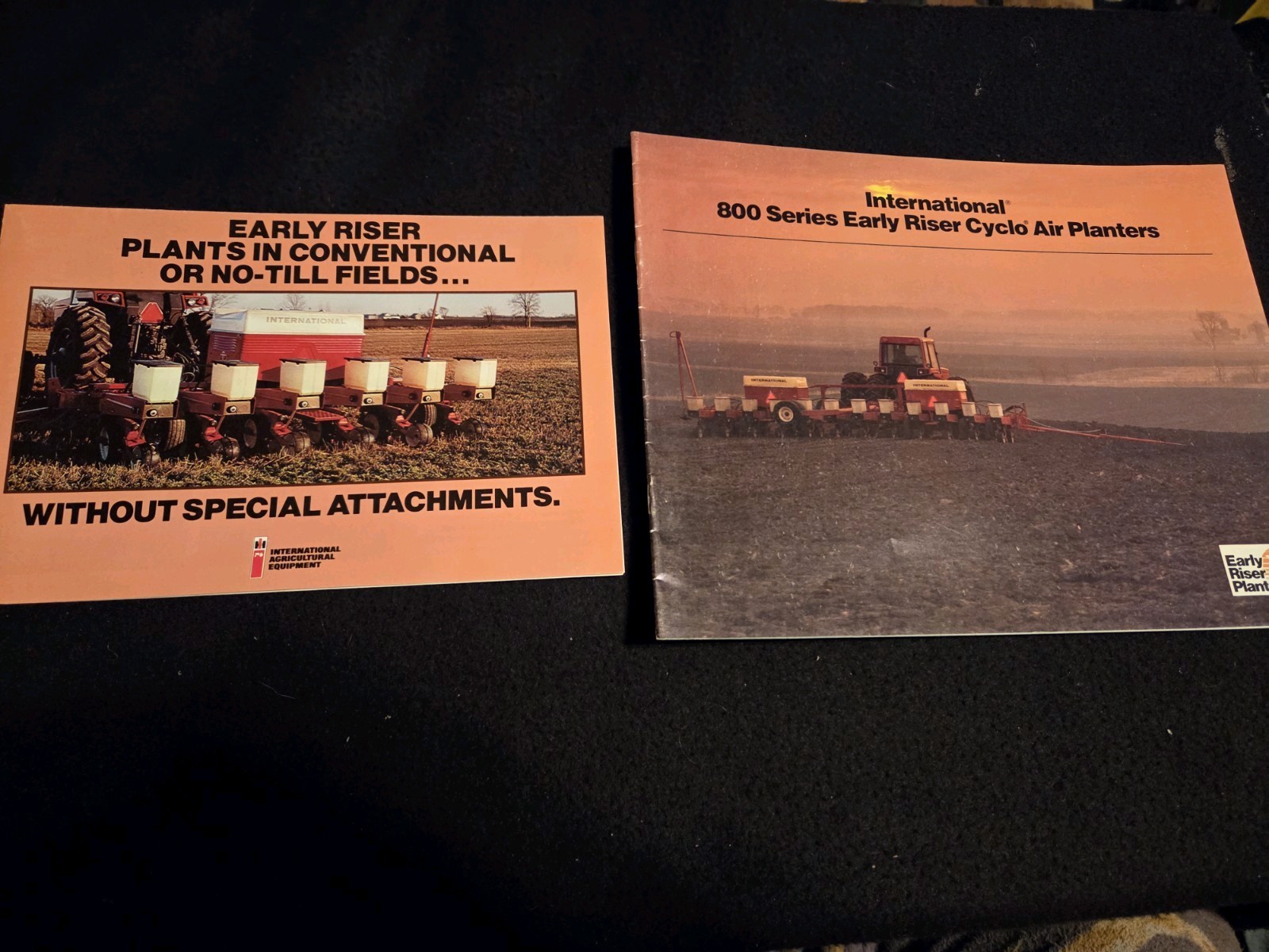 Pair Of International Early Riser Planters Advertising Brochures 800 Series 