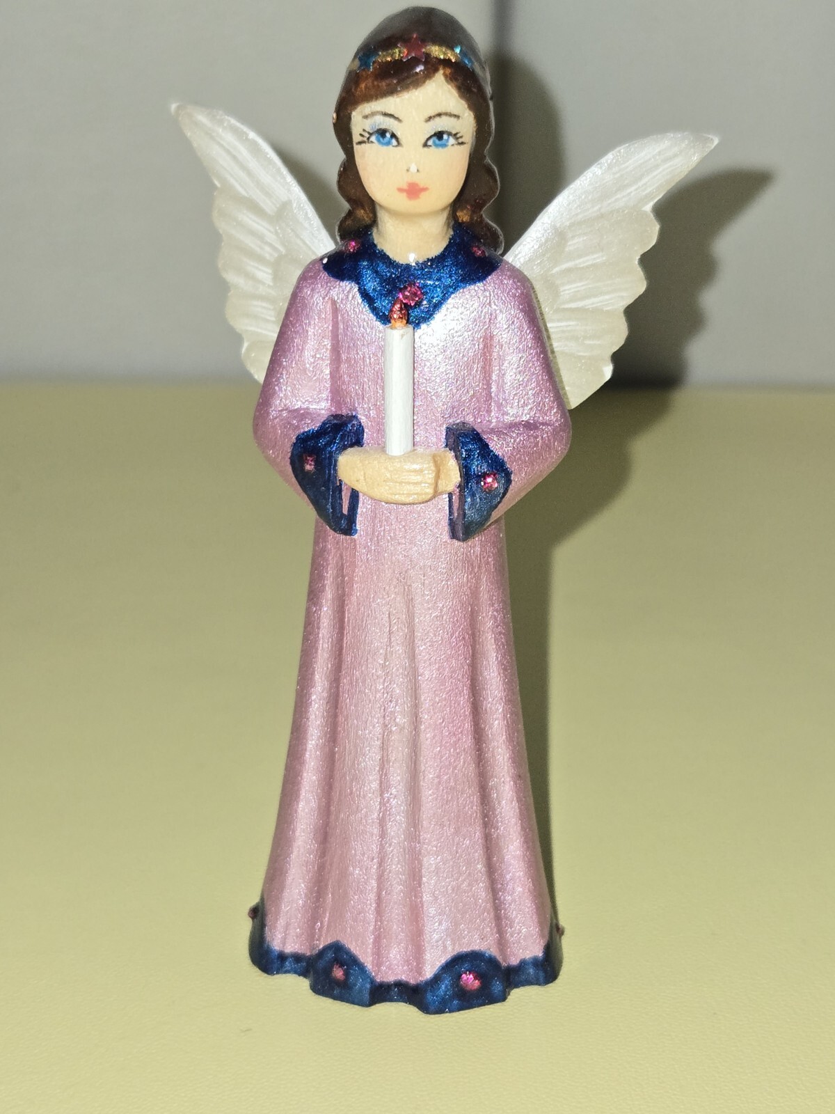 Vintage Hand Crafted  Wood Girl Angel Artist Signed ~ Valery Shmatko ~